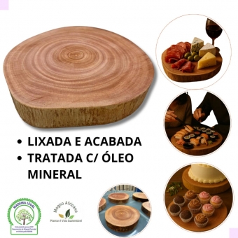 Tábua de Mogno Africano Para Frios Carnes doces e bolos 20 a 24 cm