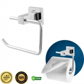 Kit Acessórios Banheiro Luxo 5 Peças Quadrado Inox  Alumínio