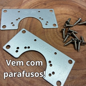 kIT Placas Reparo  Para Dobradiça de Armário MDF Porta