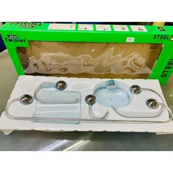 KIT ACESSÓRIOS PARA BANHEIRO TWISTER ALUMÍNIO CROMADO-5 PÇ