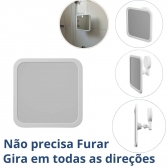 Espelho Articulado Para Box Banheiro Astra Branco – Fixação Adesiva | Gira em Todas as Direções!