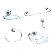 KIT ACESSÓRIOS PARA BANHEIRO TWISTER ALUMÍNIO CROMADO-5 PÇ