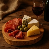 Tábua de Mogno Africano Para Frios Carnes doces e bolos 20 a 24 cm